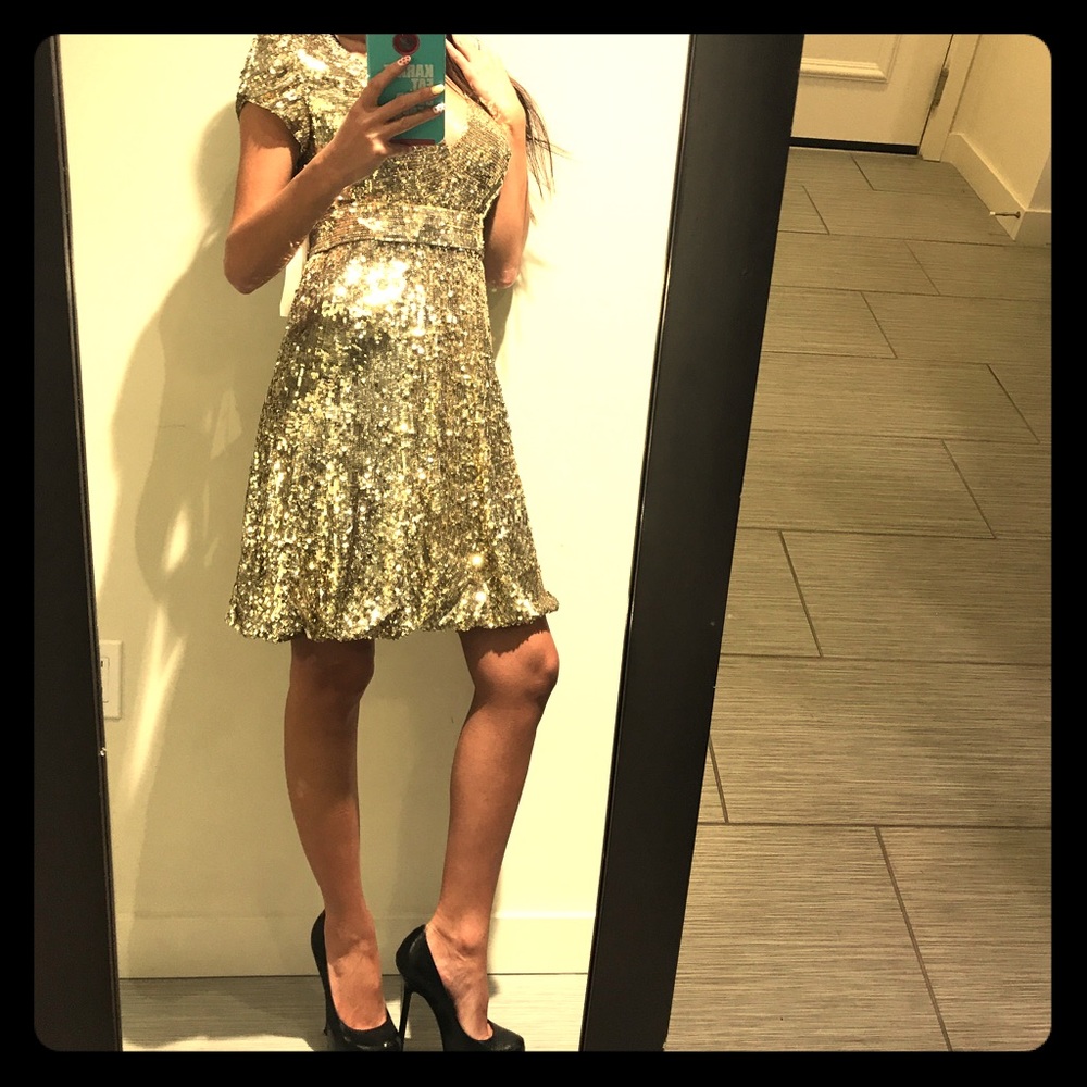 Jovani NWT gold sequin dress